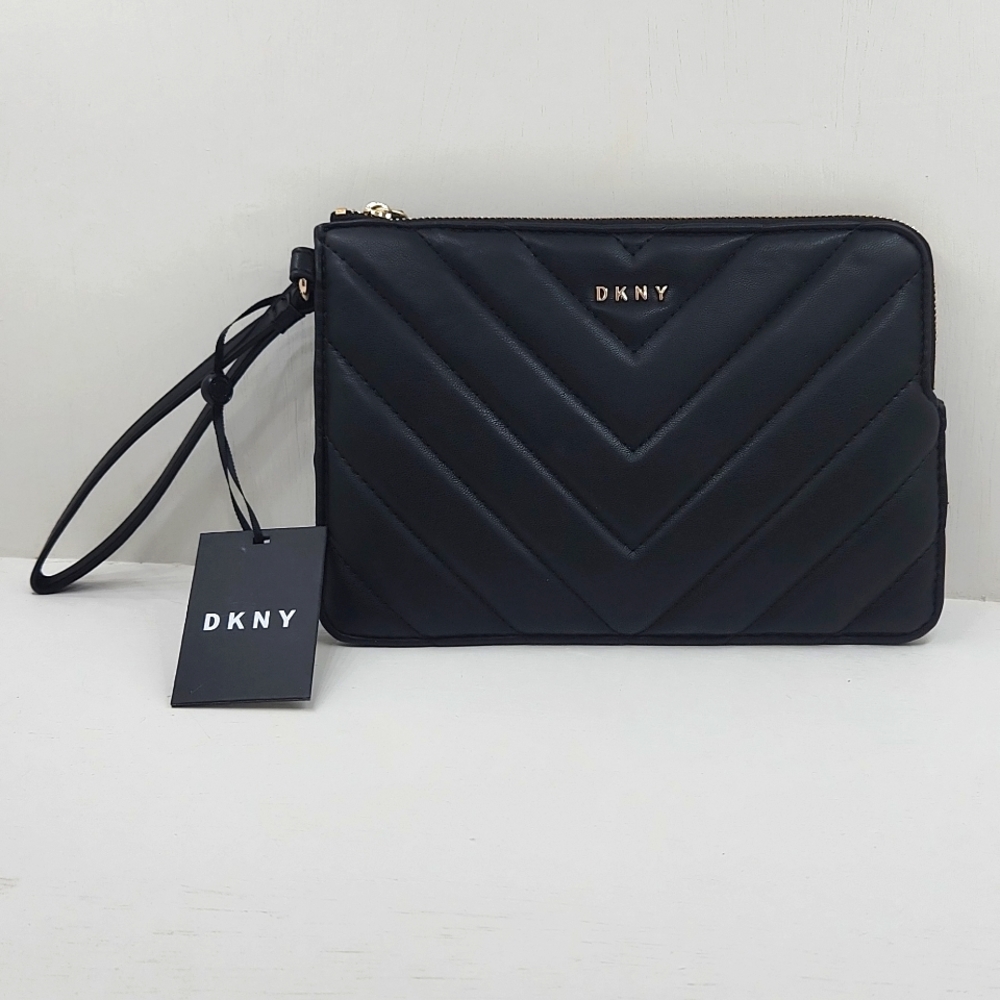 DKNY Black Quilted Clutch